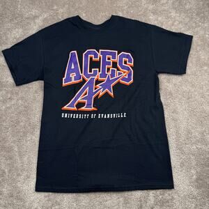 University of Evansville T-shirt Aces Graphic Black Size M College Collegiate